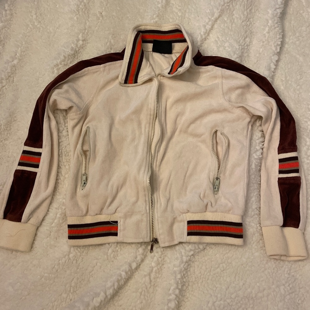 Cute velour zip up hoodie
